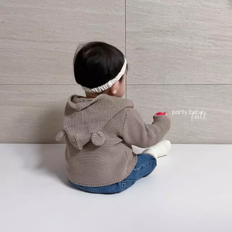 Party Kids - Korean Baby Fashion - #onlinebabyboutique - Bear Waffle Hoody - 11