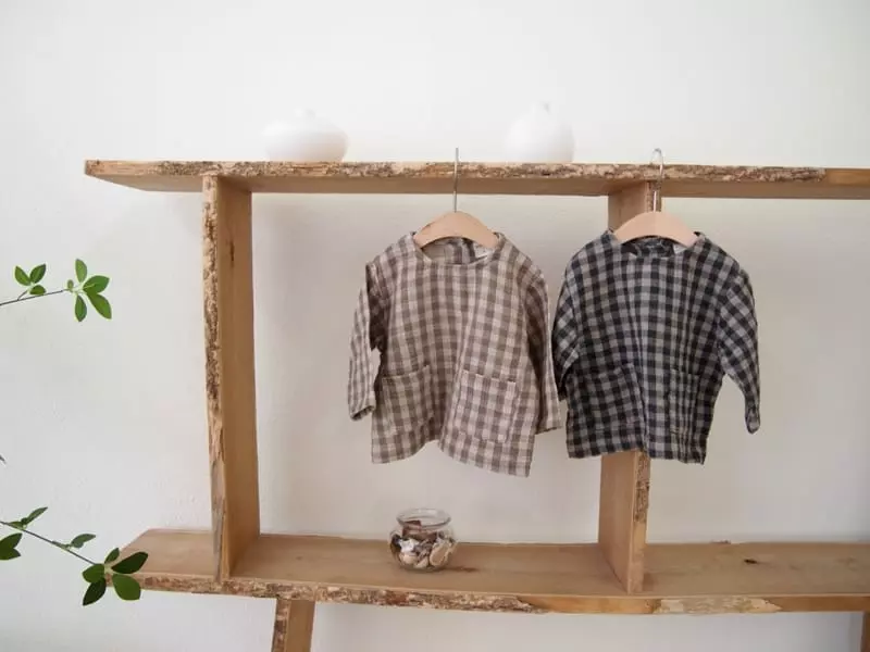 Party Kids - Korean Baby Fashion - #onlinebabyshop - Warm Tone Slit Shirt