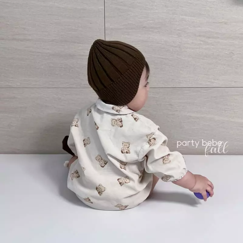 Party Kids - Korean Baby Fashion - #smilingbaby - Bear Bodysuit - 3