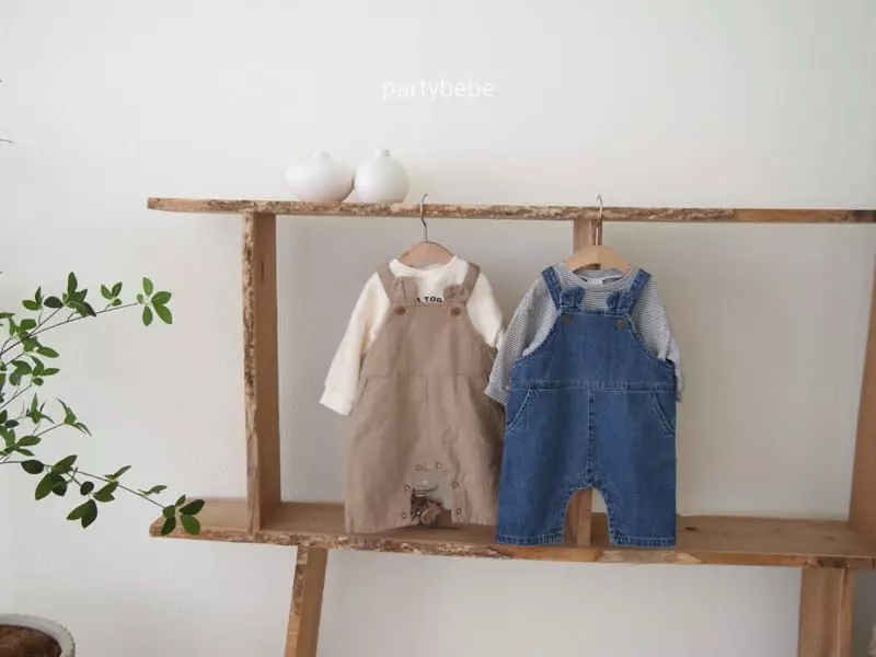 Party Kids - Korean Baby Fashion - #smilingbaby - Bebe Cup Denim Overall