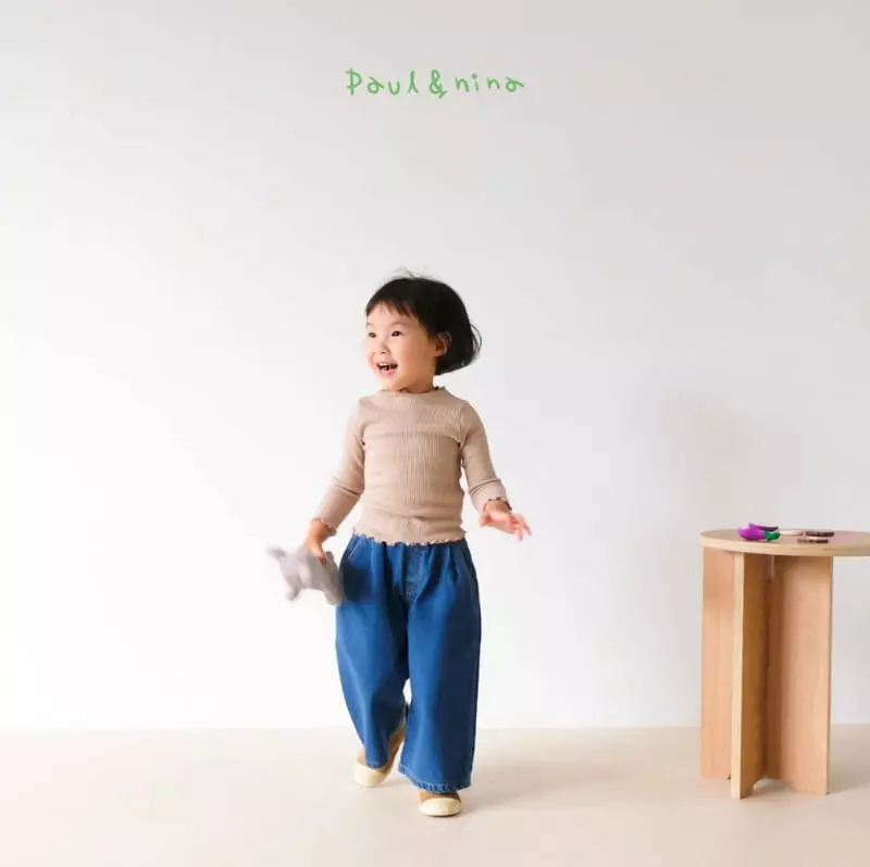 Paul & Nina - Korean Children Fashion - #kidsshorts - Wide Pintuck Jeans - 2