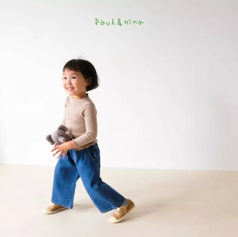 Paul & Nina - Korean Children Fashion - #minifashionista - Wide Pintuck Jeans - 8