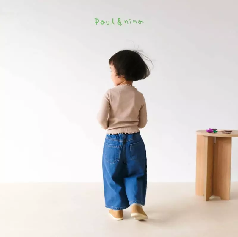 Paul & Nina - Korean Children Fashion - #prettylittlegirls - Wide Pintuck Jeans - 9