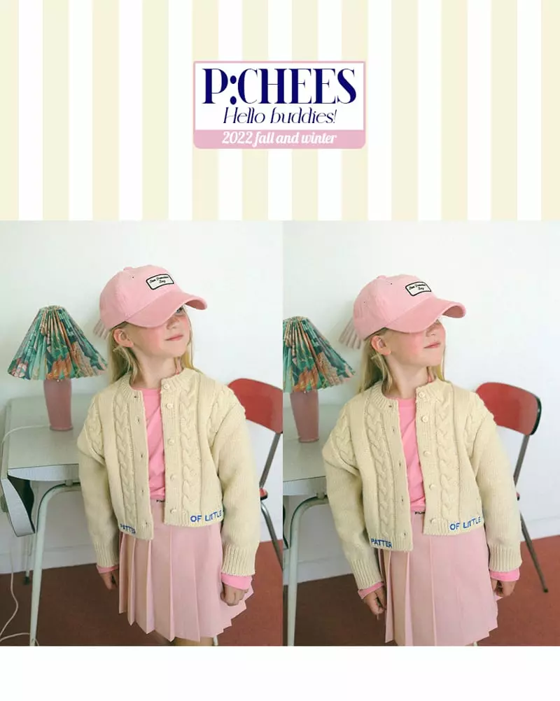 Peach-Cream - Korean Junior Fashion - #kidsshorts - Caseu Knit Cardigan
