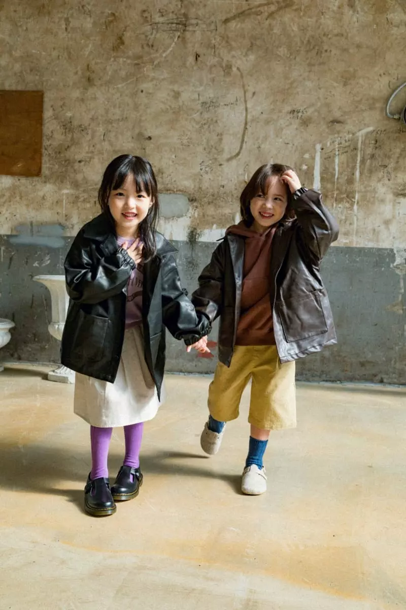 Peanut - Korean Children Fashion - #Kfashion4kids - Over Leather Jacket - 9