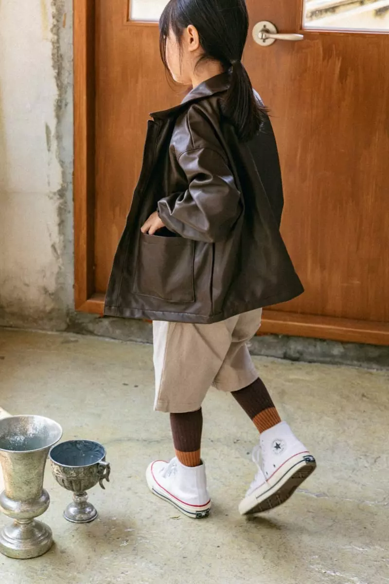 Peanut - Korean Children Fashion - #fashionkids - Over Leather Jacket - 5