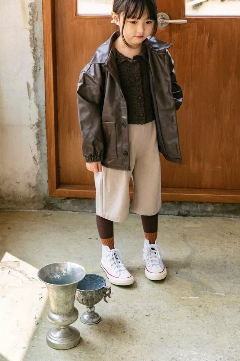 Peanut - Korean Children Fashion - #kidzfashiontrend - Over Leather Jacket - 8