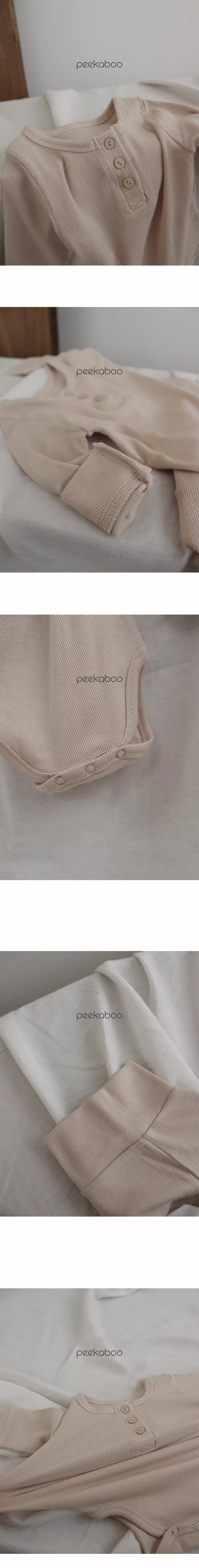 Peekaboo - Korean Baby Fashion - #babyfashion - Lived Bodysuit Set - 3