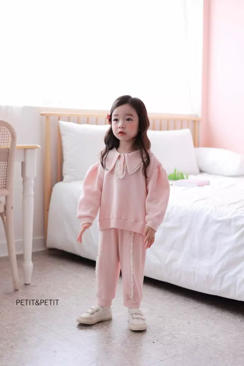 Petit & Petit - Korean Children Fashion - #childofig - Waffle Lace Top Bottom Set - 6