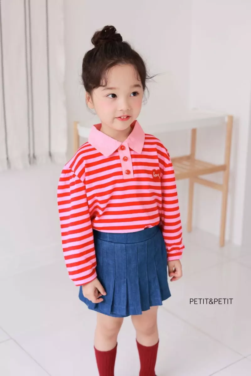 Petit & Petit - Korean Children Fashion - #discoveringself - Collar Stripes Tee - 10