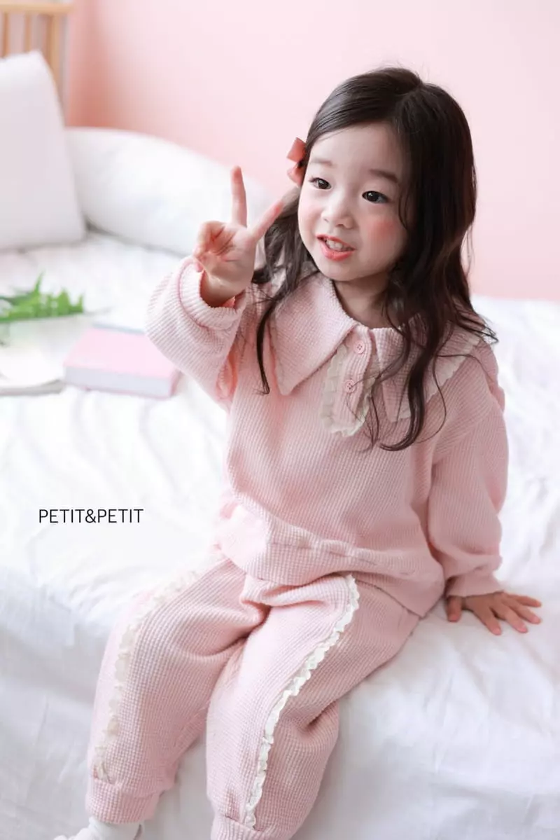 Petit & Petit - Korean Children Fashion - #fashionkids - Waffle Lace Top Bottom Set - 11
