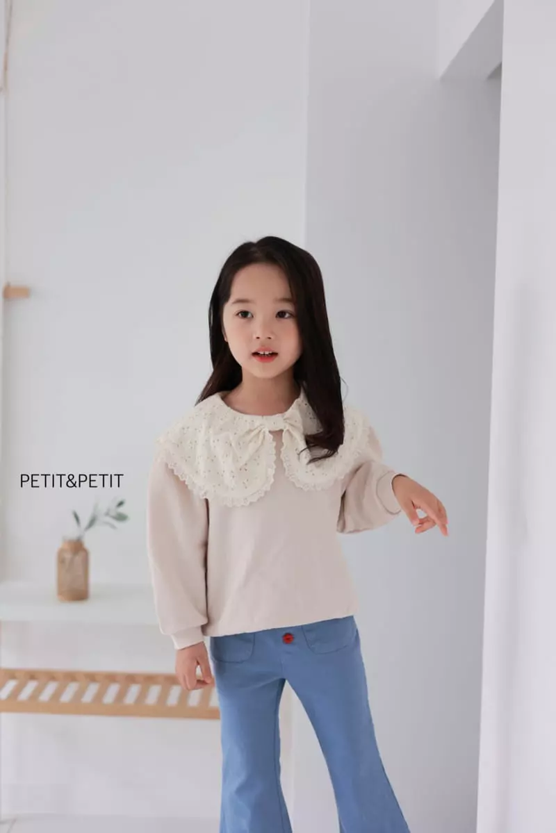 Petit & Petit - Korean Children Fashion - #kidsshorts - Lace Collar Sweatshirt - 3
