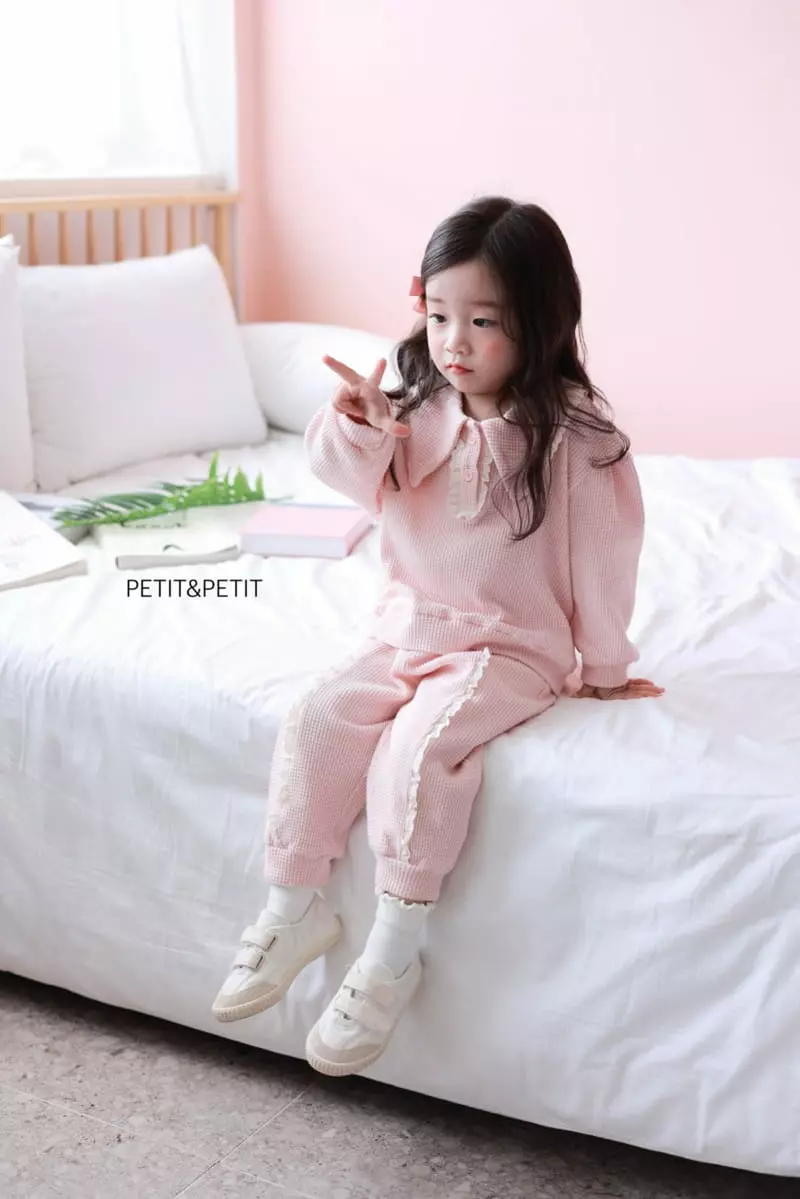 Petit & Petit - Korean Children Fashion - #kidsshorts - Waffle Lace Top Bottom Set - 12