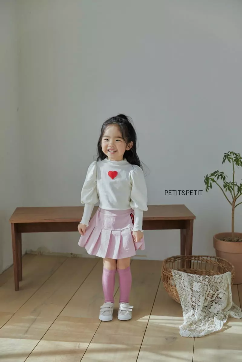 Petit & Petit - Korean Children Fashion - #kidsshorts - Heart Puff Tee - 3