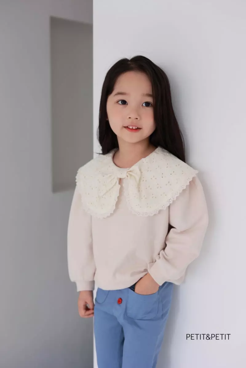 Petit & Petit - Korean Children Fashion - #kidsshorts - Lace Collar Sweatshirt - 4