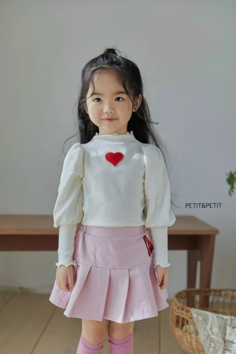 Petit & Petit - Korean Children Fashion - #kidzfashiontrend - Heart Puff Tee - 5