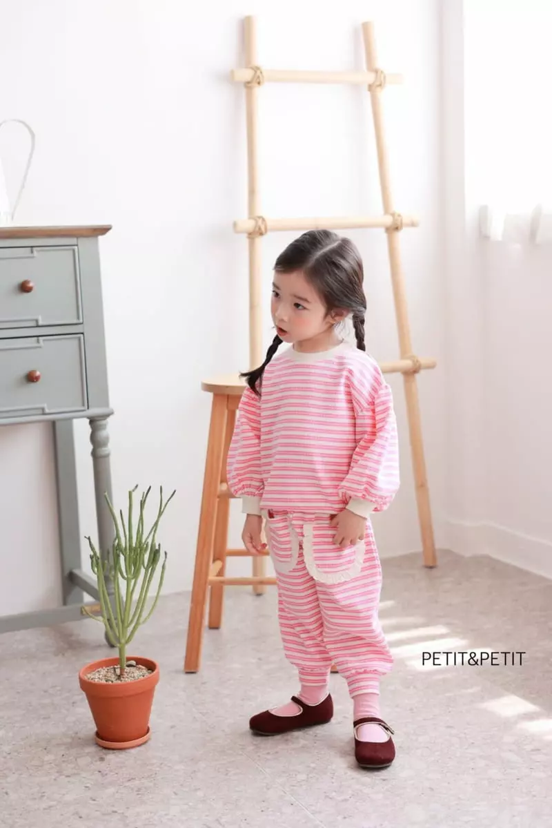 Petit & Petit - Korean Children Fashion - #littlefashionista - Sweet Bagle Top Bottom Set - 3