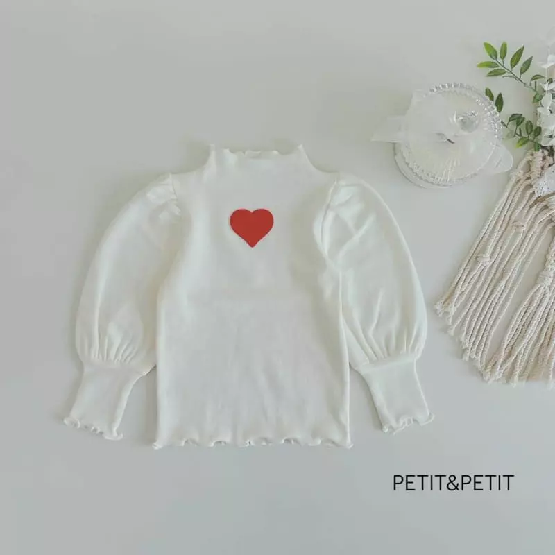 Petit & Petit - Korean Children Fashion - #littlefashionista - Heart Puff Tee - 7