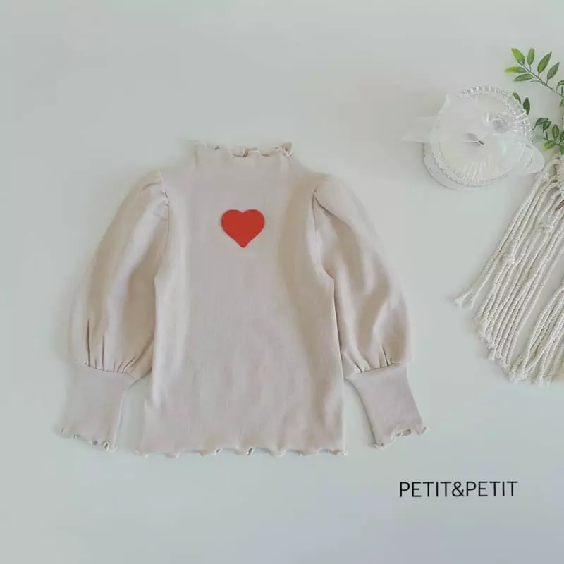 Petit & Petit - Korean Children Fashion - #magicofchildhood - Heart Puff Tee - 8