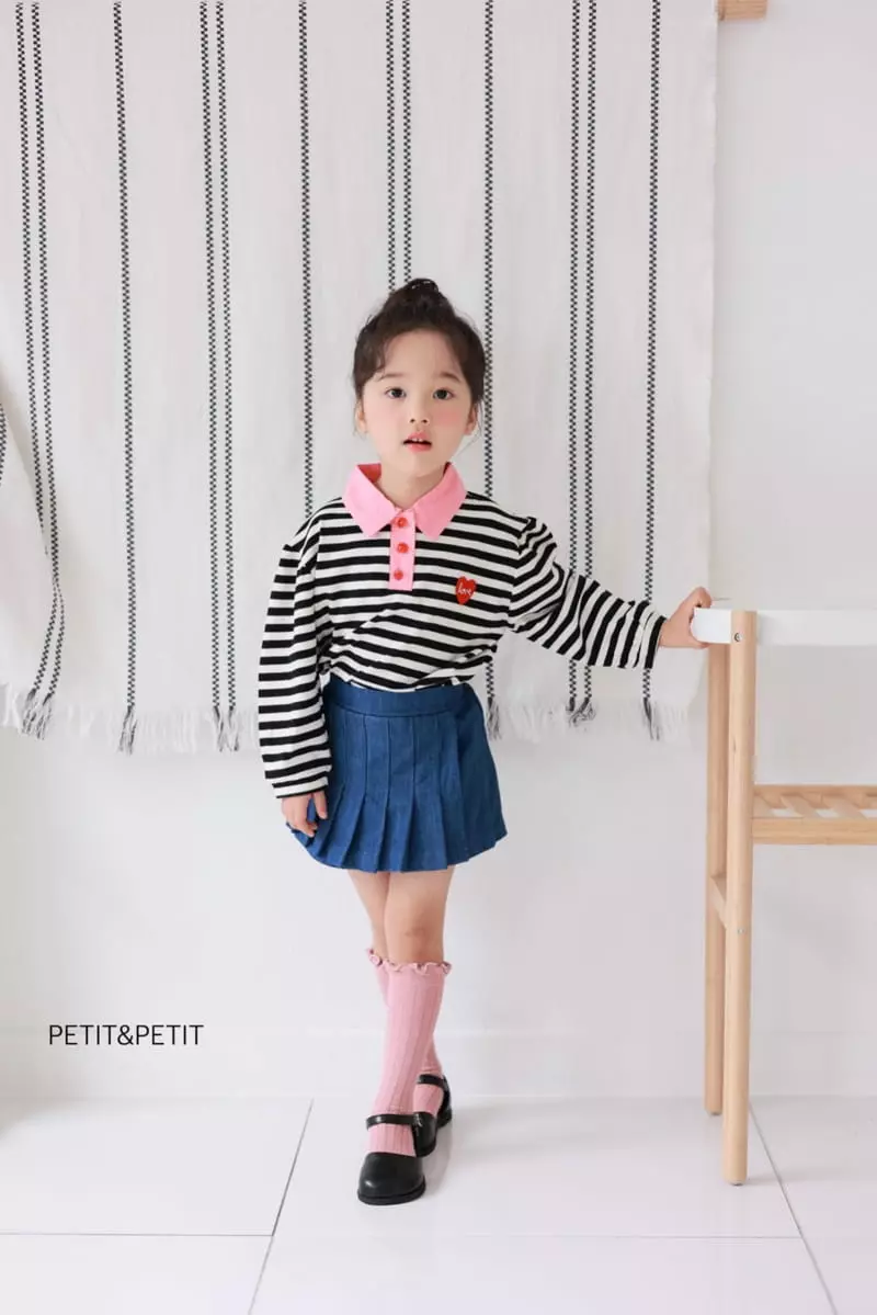 Petit & Petit - Korean Children Fashion - #minifashionista - Collar Stripes Tee - 2