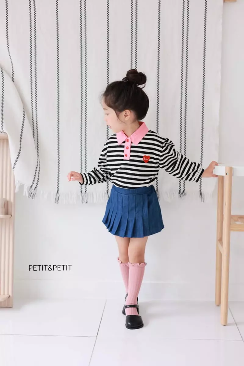 Petit & Petit - Korean Children Fashion - #prettylittlegirls - Collar Stripes Tee - 3