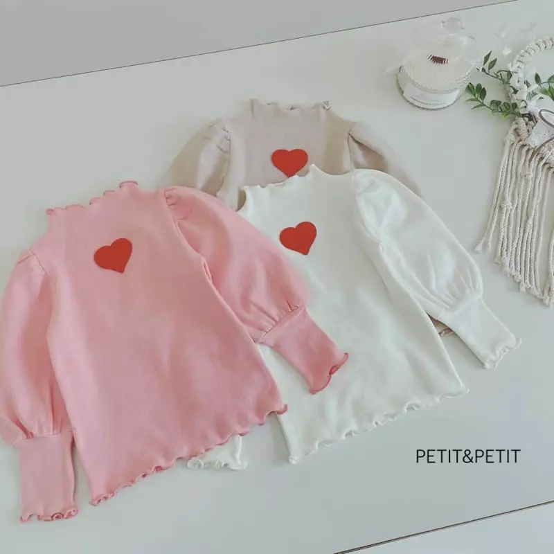 Petit & Petit - Korean Children Fashion - #prettylittlegirls - Heart Puff Tee - 10