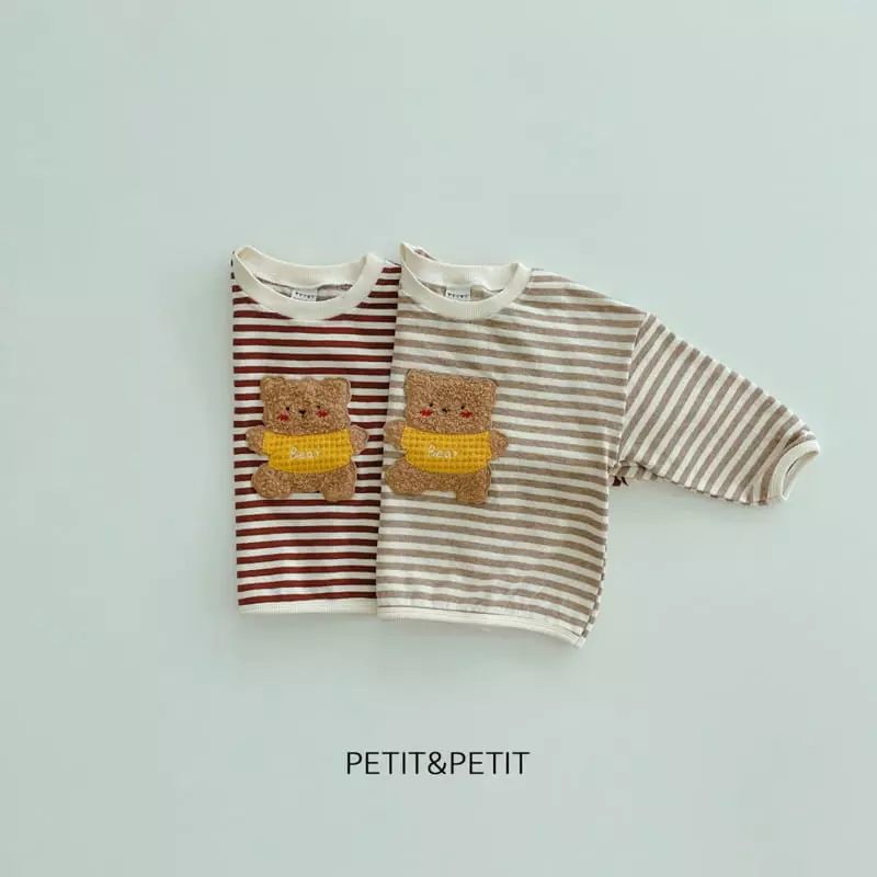 Petit & Petit - Korean Children Fashion - #toddlerclothing - Bear Piping Tee - 4