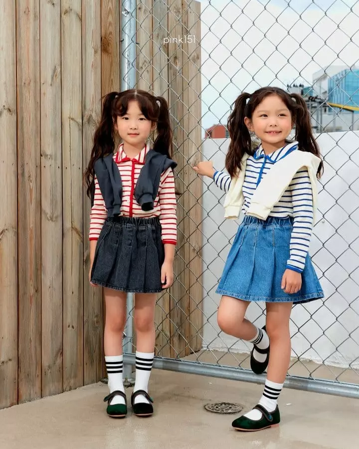 Pink151 - Korean Children Fashion - #childrensboutique - Stripes Rib Collar Cardigan - 7