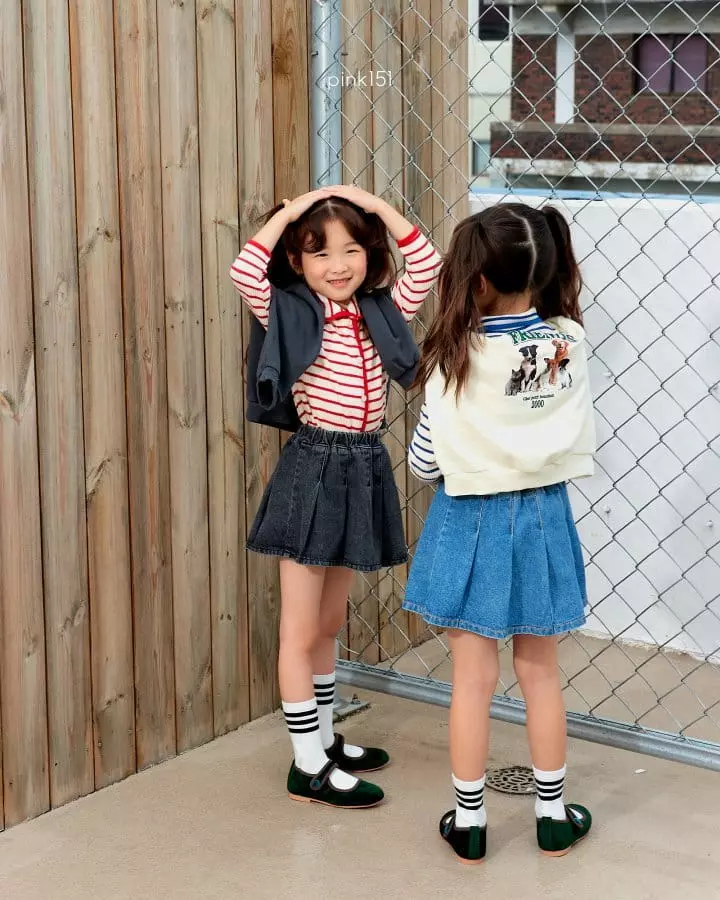 Pink151 - Korean Children Fashion - #childrensboutique - Pleats Denim Skirt - 5