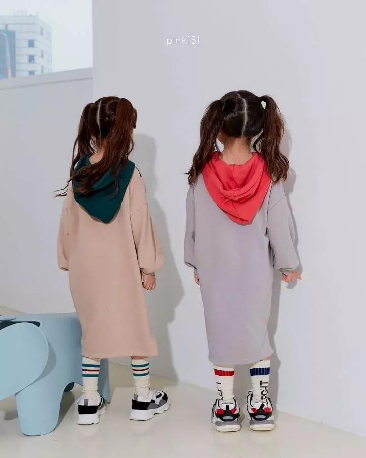 Pink151 - Korean Children Fashion - #childrensboutique - Color Hoody One-piece - 2