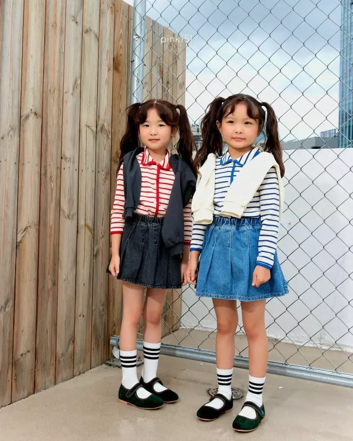 Pink151 - Korean Children Fashion - #designkidswear - Stripes Rib Collar Cardigan - 8