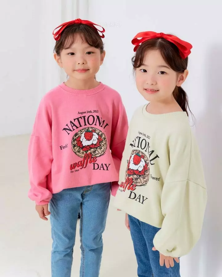 Pink151 - Korean Children Fashion - #designkidswear - Waffle Day Sweatshirt