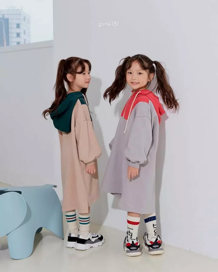 Pink151 - Korean Children Fashion - #designkidswear - Color Hoody One-piece - 3