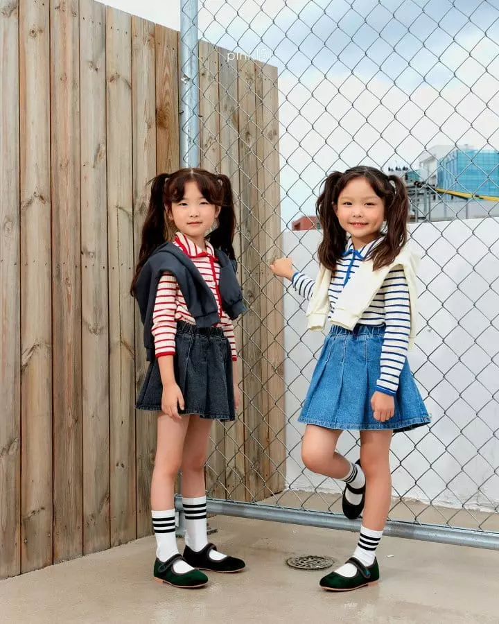 Pink151 - Korean Children Fashion - #kidsshorts - Stripes Rib Collar Cardigan - 11