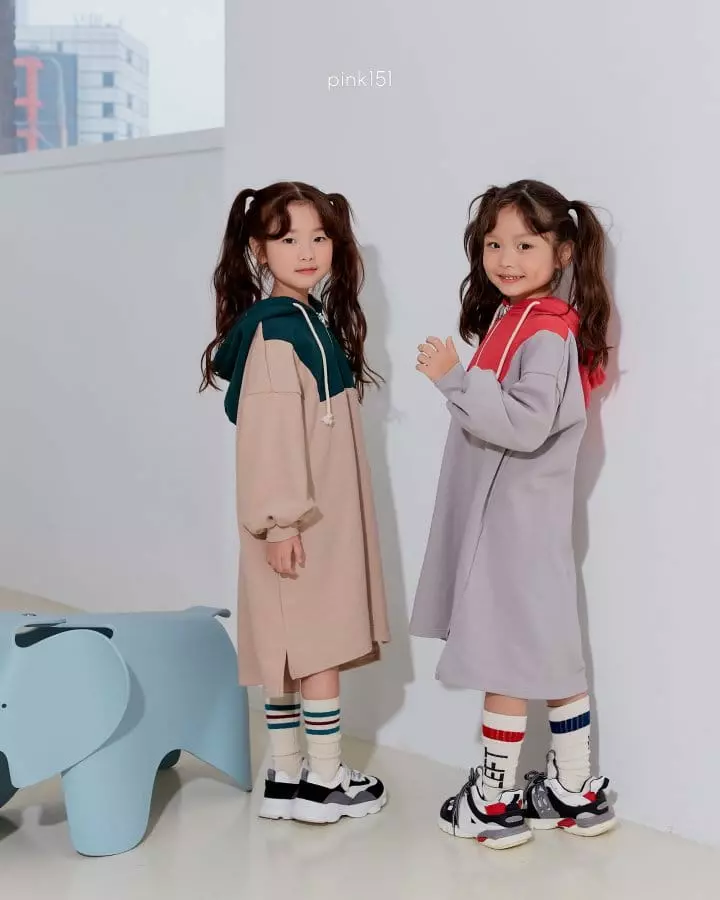 Pink151 - Korean Children Fashion - #kidsshorts - Color Hoody One-piece - 6