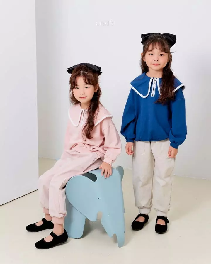 Pink151 - Korean Children Fashion - #kidsshorts - Sailor Zip-up Tee - 4