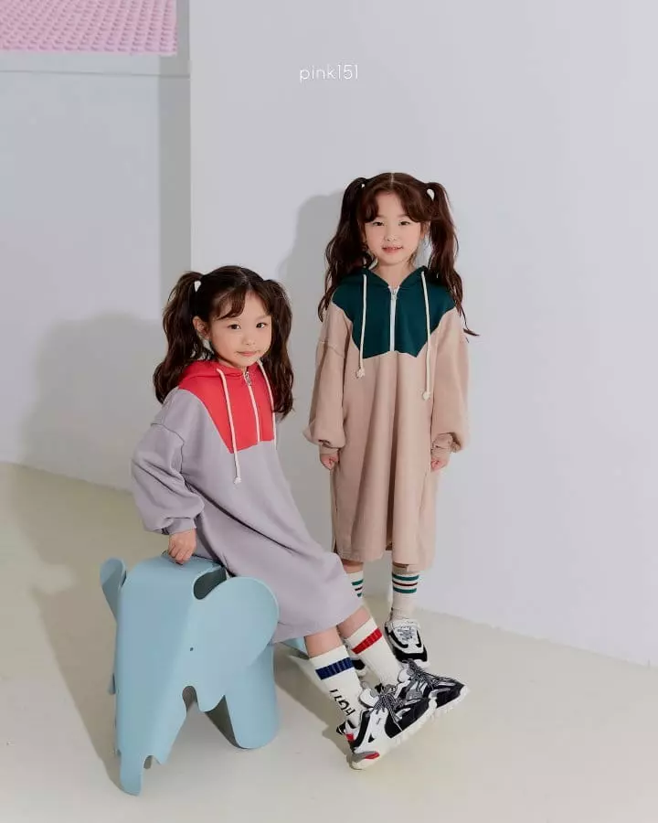 Pink151 - Korean Children Fashion - #kidsstore - Color Hoody One-piece - 7