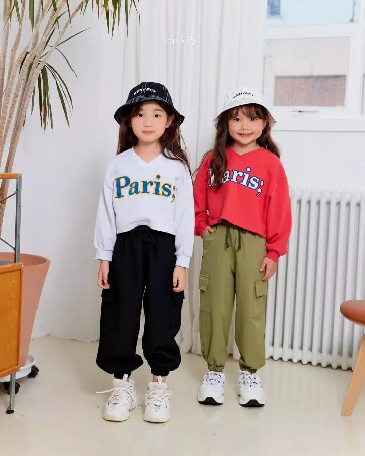 Pink151 - Korean Children Fashion - #kidsstore - Paris Crop Sweatshirt