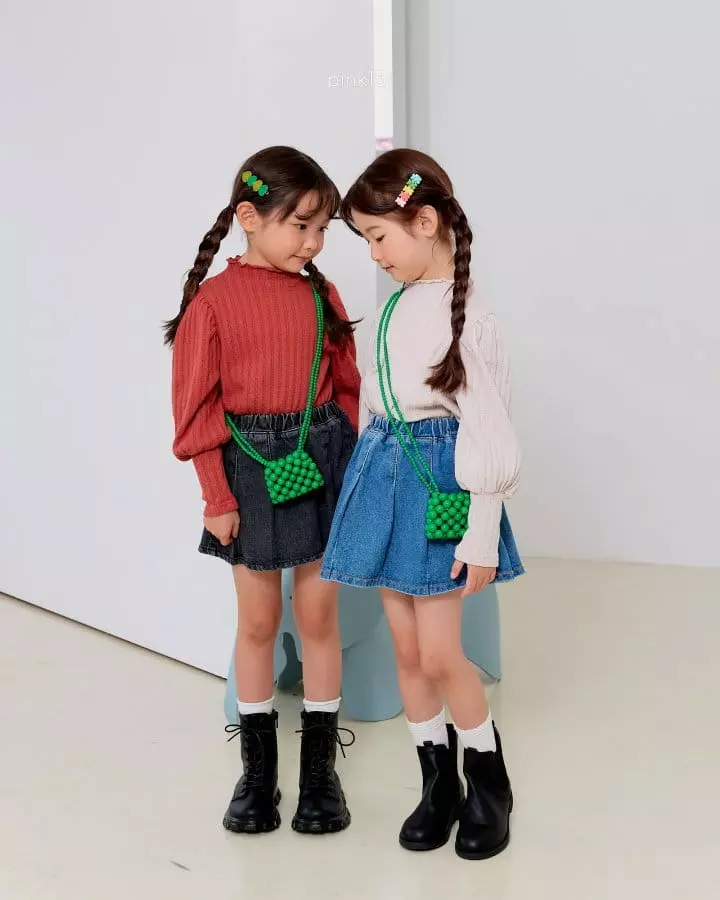 Pink151 - Korean Children Fashion - #kidzfashiontrend - Pleats Denim Skirt - 11