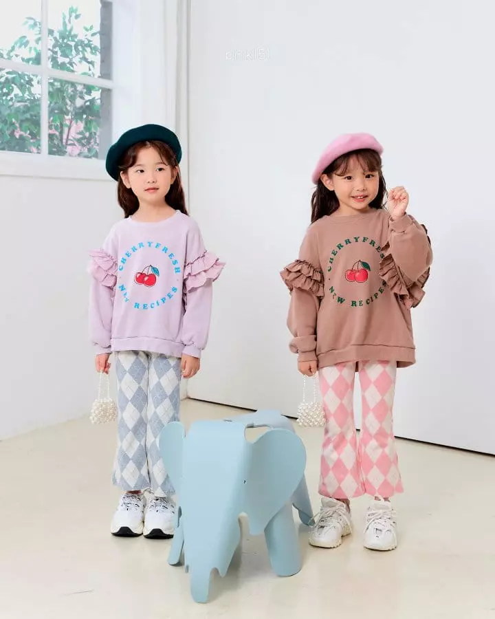 Pink151 - Korean Children Fashion - #magicofchildhood - Cherry Frill Sweatshirt - 3