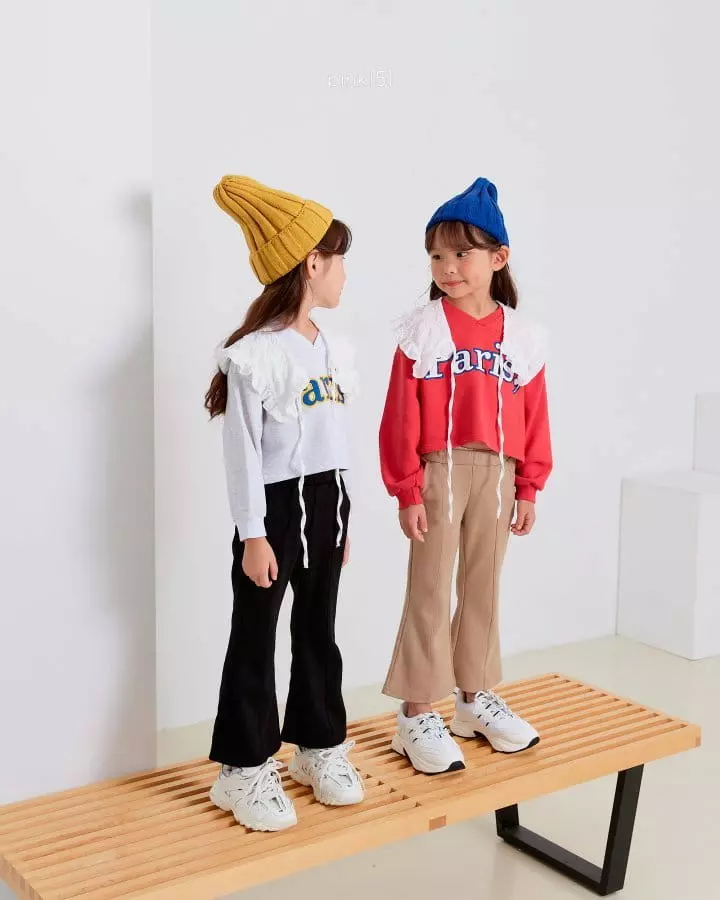 Pink151 - Korean Children Fashion - #minifashionista - Paris Crop Sweatshirt - 6