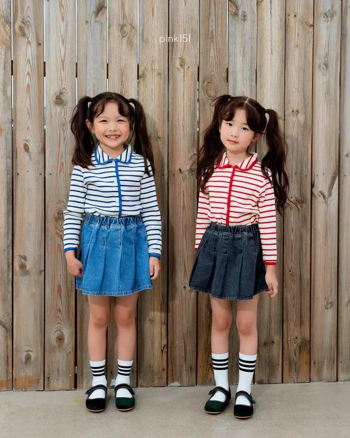 Pink151 - Korean Children Fashion - #stylishchildhood - Pleats Denim Skirt - 3
