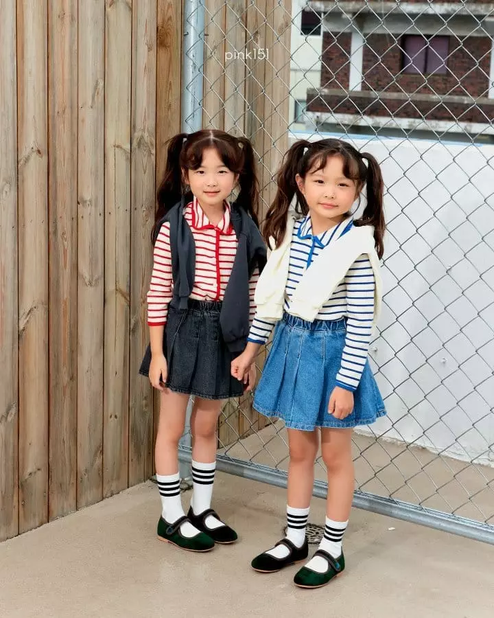 Pink151 - Korean Children Fashion - #todddlerfashion - Stripes Rib Collar Cardigan - 3