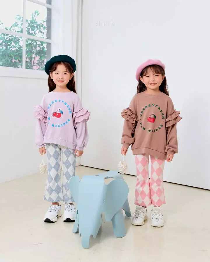 Pink151 - Korean Children Fashion - #toddlerclothing - Cherry Frill Sweatshirt - 7