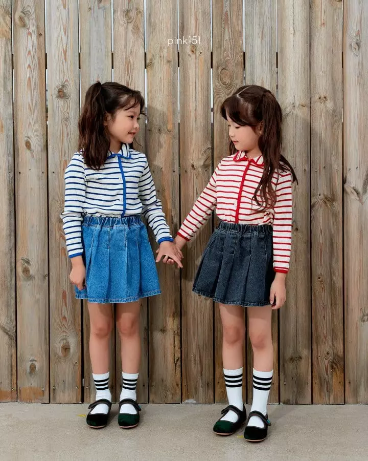 Pink151 - Korean Children Fashion - #toddlerclothing - Pleats Denim Skirt - 2