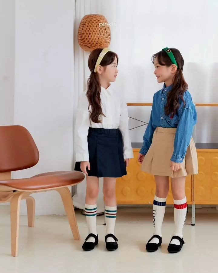 Pink151 - Korean Children Fashion - #toddlerclothing - Back To School Wrinkle Skirt
