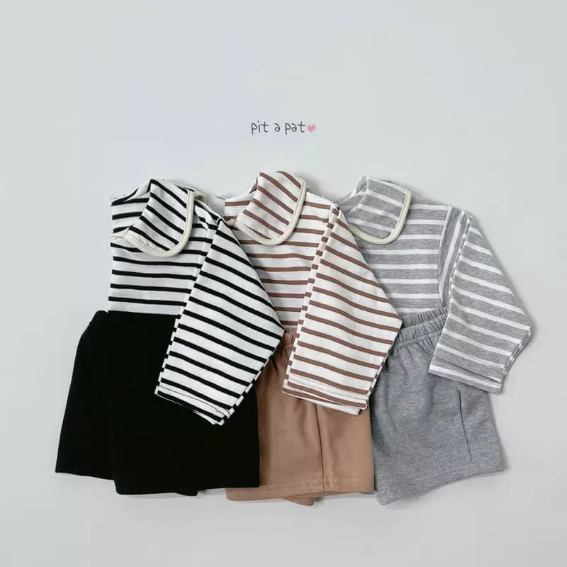 Pitapat - Korean Children Fashion - #childofig - Mignon Collar Top Bottom Set - 5