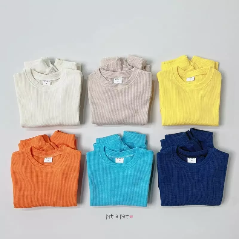 Pitapat - Korean Children Fashion - #designkidswear - Kangaroo Waffle Top Bottom Set - 6