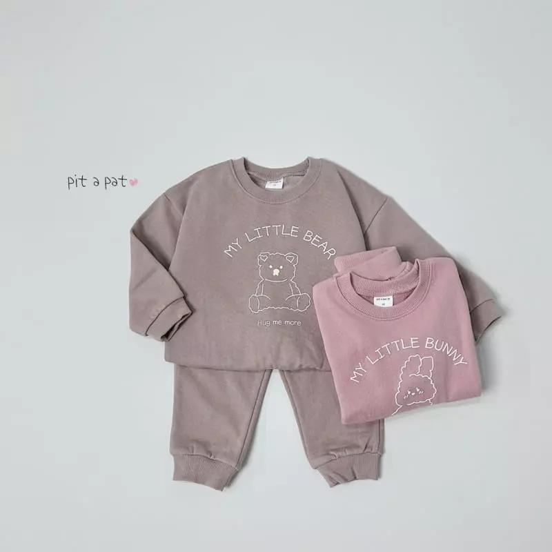 Pitapat - Korean Children Fashion - #minifashionista - Hug Me Top Bottom Set - 8