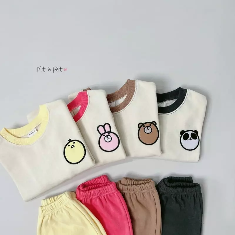 Pitapat - Korean Children Fashion - #todddlerfashion - Zoo Top Bottom Set - 2